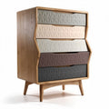 Ladenkast van hout met vier gekleurde lades 80 x 60 x 110cm