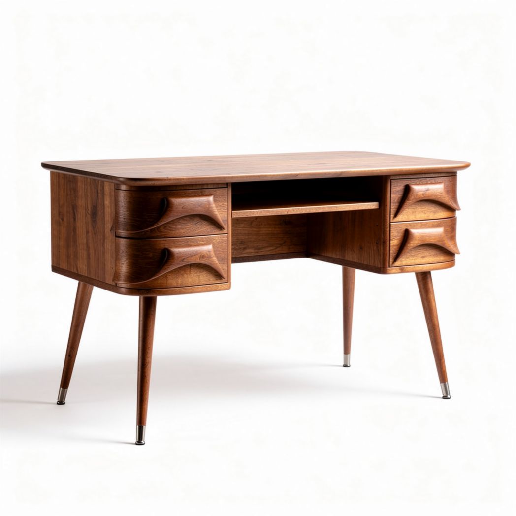 Houten bureau met lades en open opbergruimte 120 x 60 x 75cm